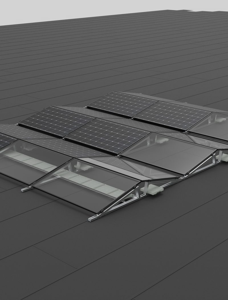 Sistemul de fixare SolarSpeed pentru acoperișuri plate - Est vest negru cadru - Allimex Green Power